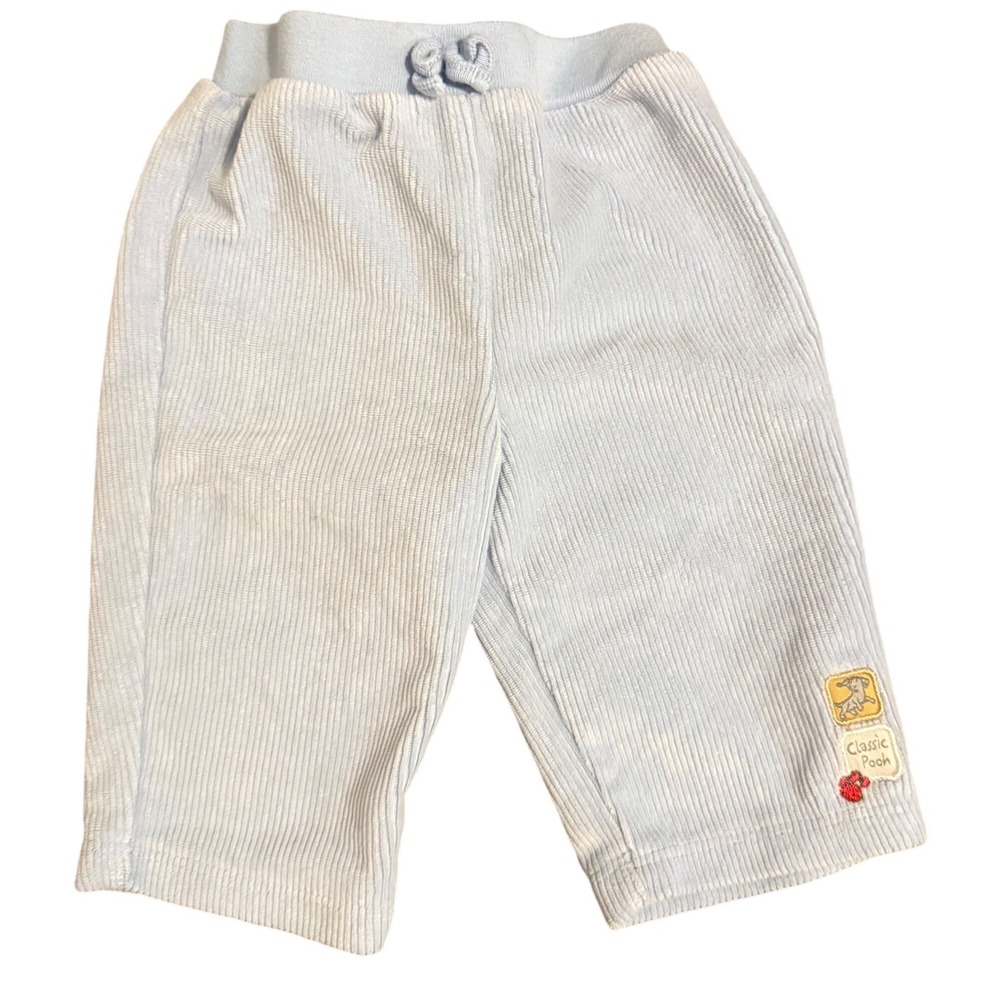Y2K vintage classic Pooh Disney blue boy corduroy sweatpants elastic 3 months